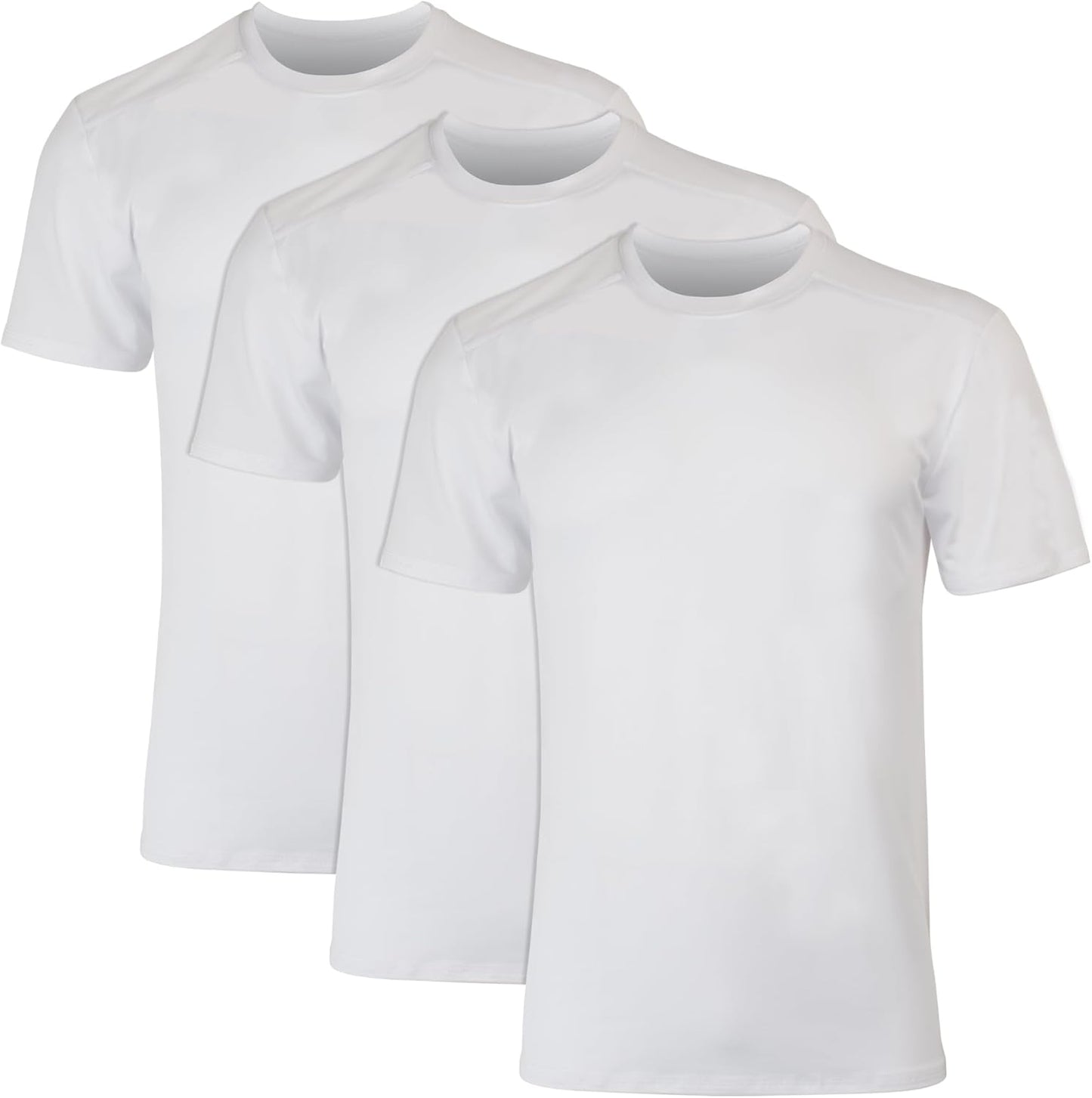 Men  Breathable Mesh Back T-Shirt,  Moisture-Wicking Tee, White or Black/Grey, 3-Pack