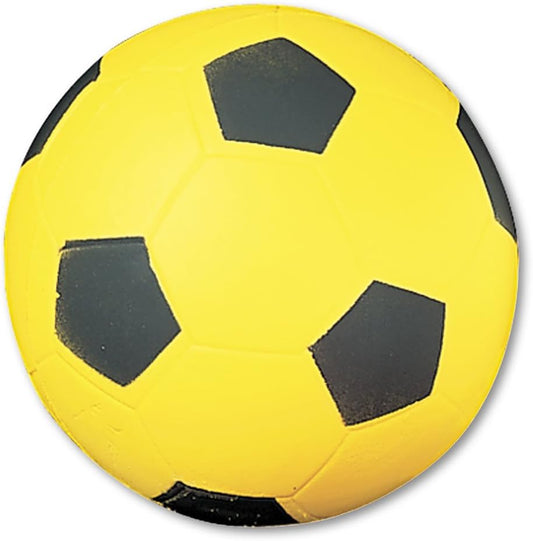 Coated High Density Foam Soccer Ball, Yellow, Black, 4
