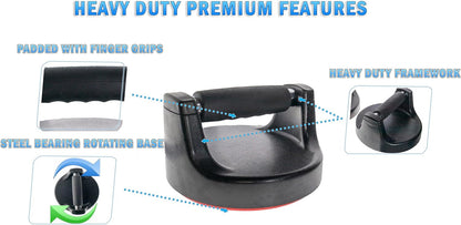 Pushup Rotating Power Bar Grips - Non Slip Swiveling Grip Handle Push up Stands For Fitness Workout Home Gym - Eliminates Strain - 2 pack