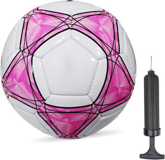 Soccer Ball Size 3,4,5 Soft PU for Practice Training Gift Boys Girls Kid Come with Pump and Needle