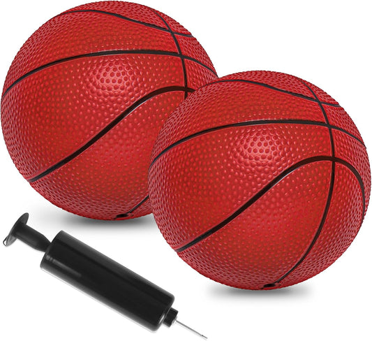 6" Mini Basketballs, 2 Pack Small Basketball for Kids Basketball Hoop, PVC Pool Basketball for Indoor Basketball Hoop, Toy Basketball for Toddler