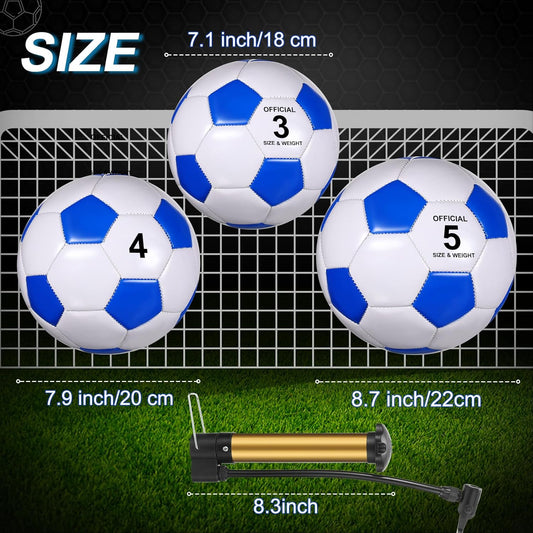 12 Pcs Soccer Balls with Pump Official Size 3/4/5 Soccer Ball Bulk for Child Adult School Sport Training Practice Back to School